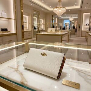 COACH CH253 SLIM ZIP WALLET WITH FLORAL CLUSTER PRINT INTERIOR  NWT